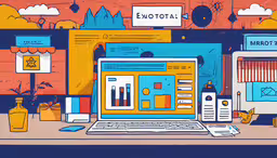 a graphic style image of a laptop with various items around it,a laptop computer sitting on top of a desk