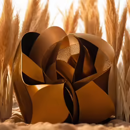 a sculpture is shown in a field with tall grass