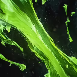 green algae in water with bubbles floating on it