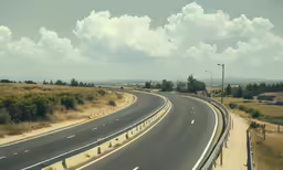 the view from a top floor room on an empty road