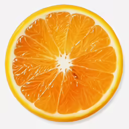 a sliced up orange sitting on top of a white table