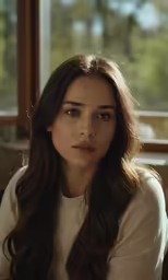 an attractive young lady in a cream shirt