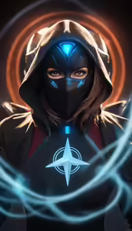 a girl in black with a hoodie on