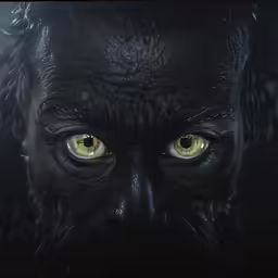 yellow eyes appear to be from an alien planet
