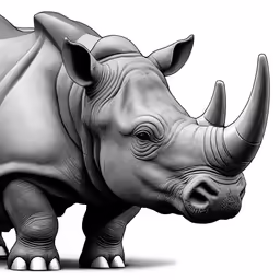 an rhino is shown in the shape of a black rhino