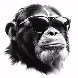 a monkey wearing sunglasses looking straight ahead