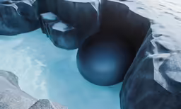 a large ball is placed in the water