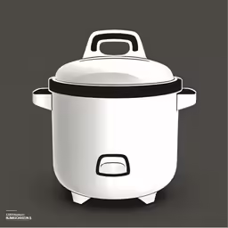 a white crock pot on a gray background