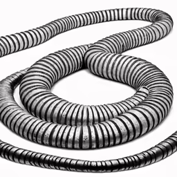 a black and white image of a long snake - like snake
