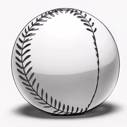 a baseball ball with a green branch on it