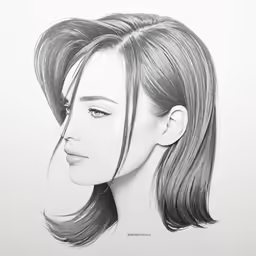 a pencil drawing of the face of a woman