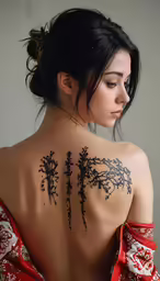 a woman with a tattoo on her back