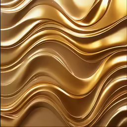 golden waves and wavy shapes made up of metallic foil