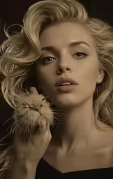 a young blonde woman poses with a hedgehog