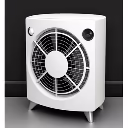 the fanless portable heater sits on the table