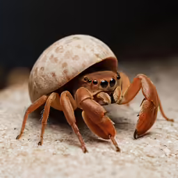 the brown spider is looking at its prey
