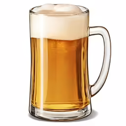 a glass mug filled with foamy drinks