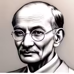 a drawing of a man wearing glasses