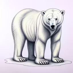 a white bear standing in an ice hole
