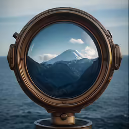 there are mountains seen in the picture and it is reflected