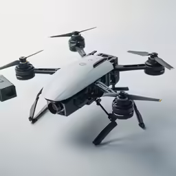 a black and white model of an aircraft is seen in this artistic shot