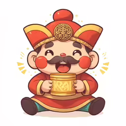 the little cartoon character is smiling and holding a pot