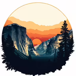 an image of a beautiful mountain scene with the sun setting