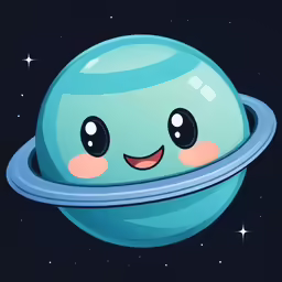 a cartoon planet with an image of eyes