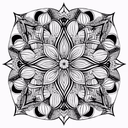 the top of an ornate flower drawing