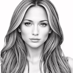 a portrait with a black and white image of a woman