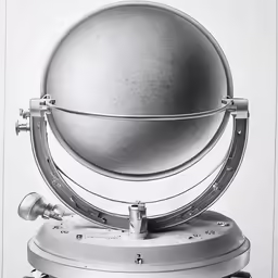 the drawing shows an earth globe, with the position for a telescope