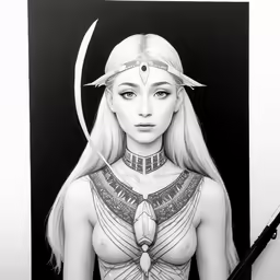 the girl in black and white has a sword