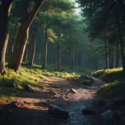 a path through an area with many trees