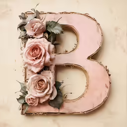 an letters made with flowers in the middle