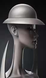 the white sculpture is posed on the table