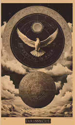 two images of a bird flying over the ocean and a star
