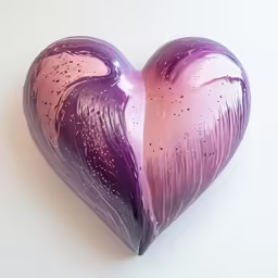 a heart shaped object with water drops on it