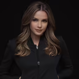 a model in black wearing the latest black color from color by kime