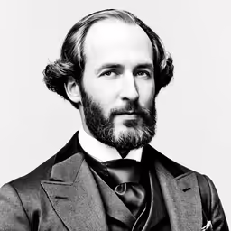 an historical photograph of a man with a beard