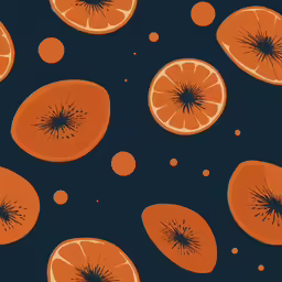 orange slices being eaten with dark background