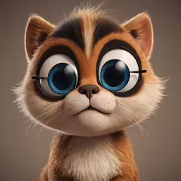 a close up of a cat with very large eyes