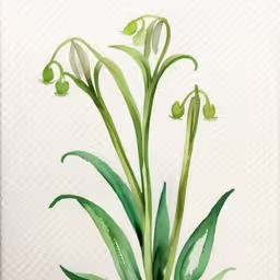 an arrangement of flowers with stems painted on white paper