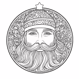 a coloring page with a santa clause