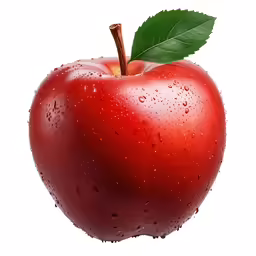 an apple with water droplets on the side