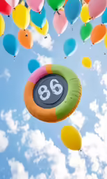 this is an image of a birthday balloon with a number