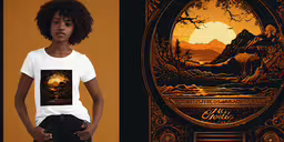 an african woman is standing next to a painting,an african american girl wearing black skinny jeans and a white tee shirt with the word the bible