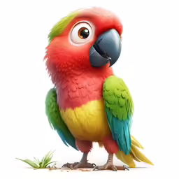 a colorful parrot with a big eye staring