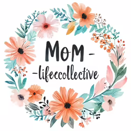 a flower wreath with the words mom lifecollieve written in the center