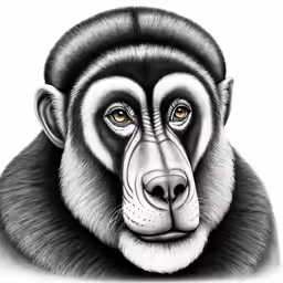 an animal with a long black hair and large eyes