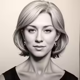 a black and white photograph of a woman